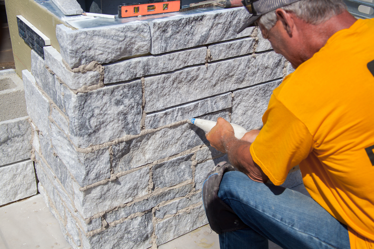 Mortar Alternatives: Installing A Marble Thin Veneer BBQ