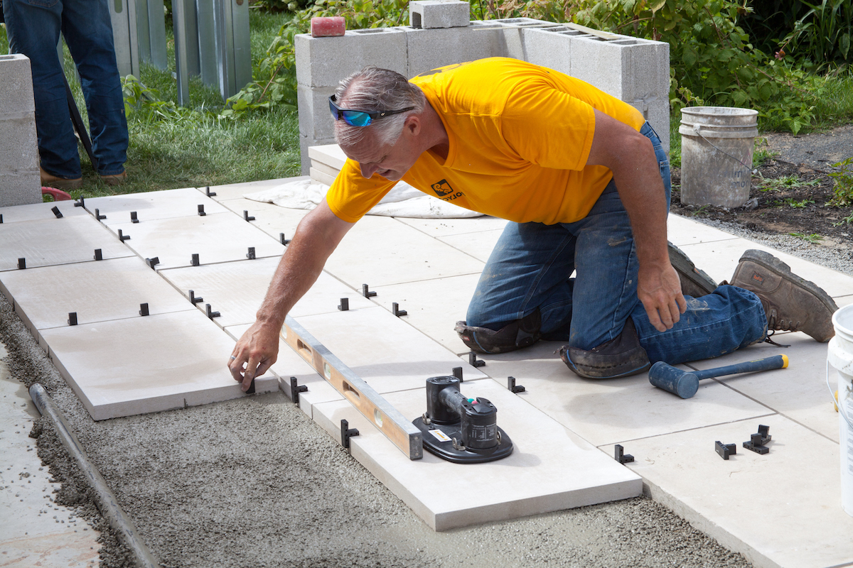 Installing Stone Pavers on a Permeable Bonded Paving System